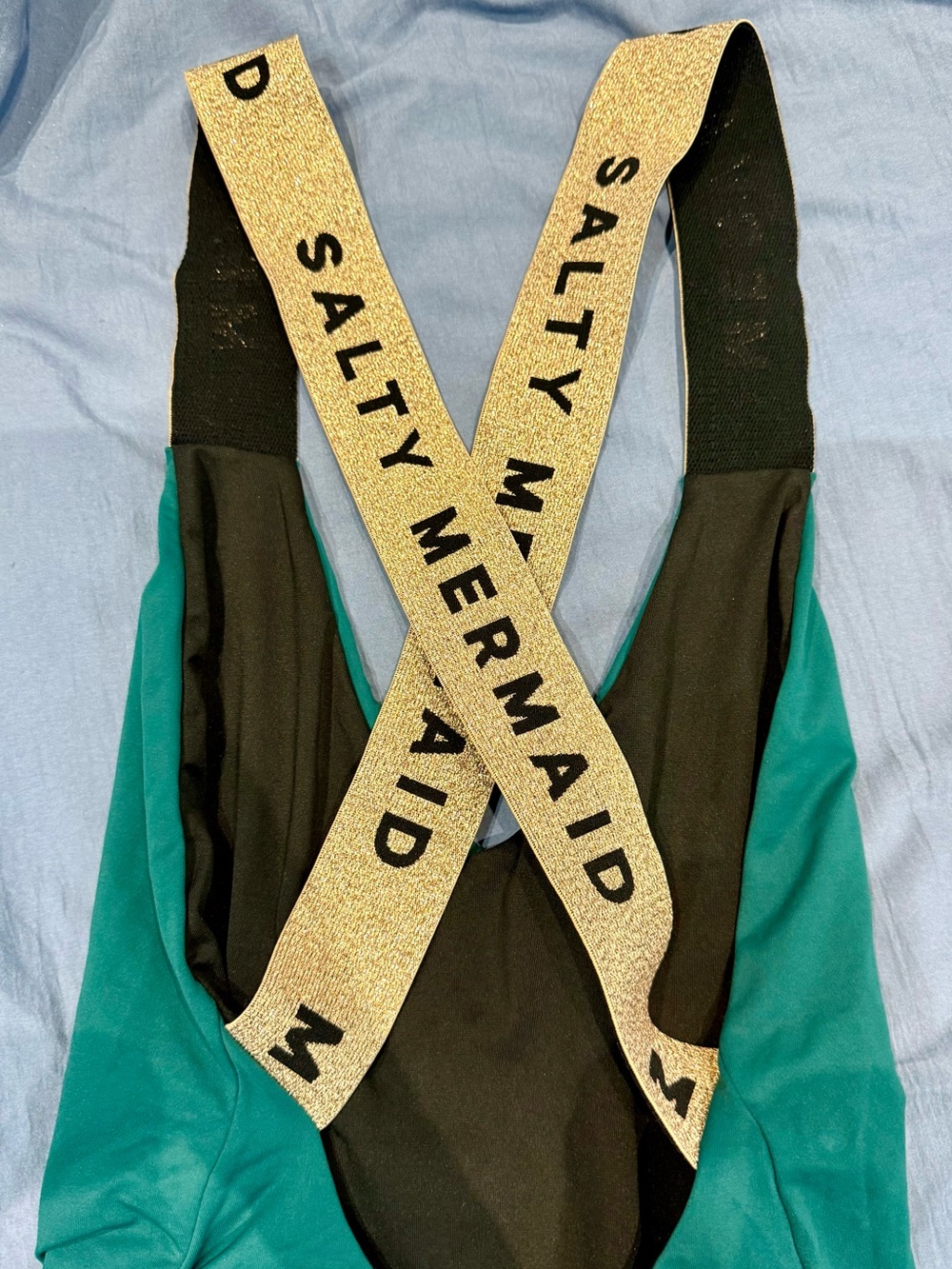 Salty Mermaid Banded One-Piece Swimsuit in Laguna green